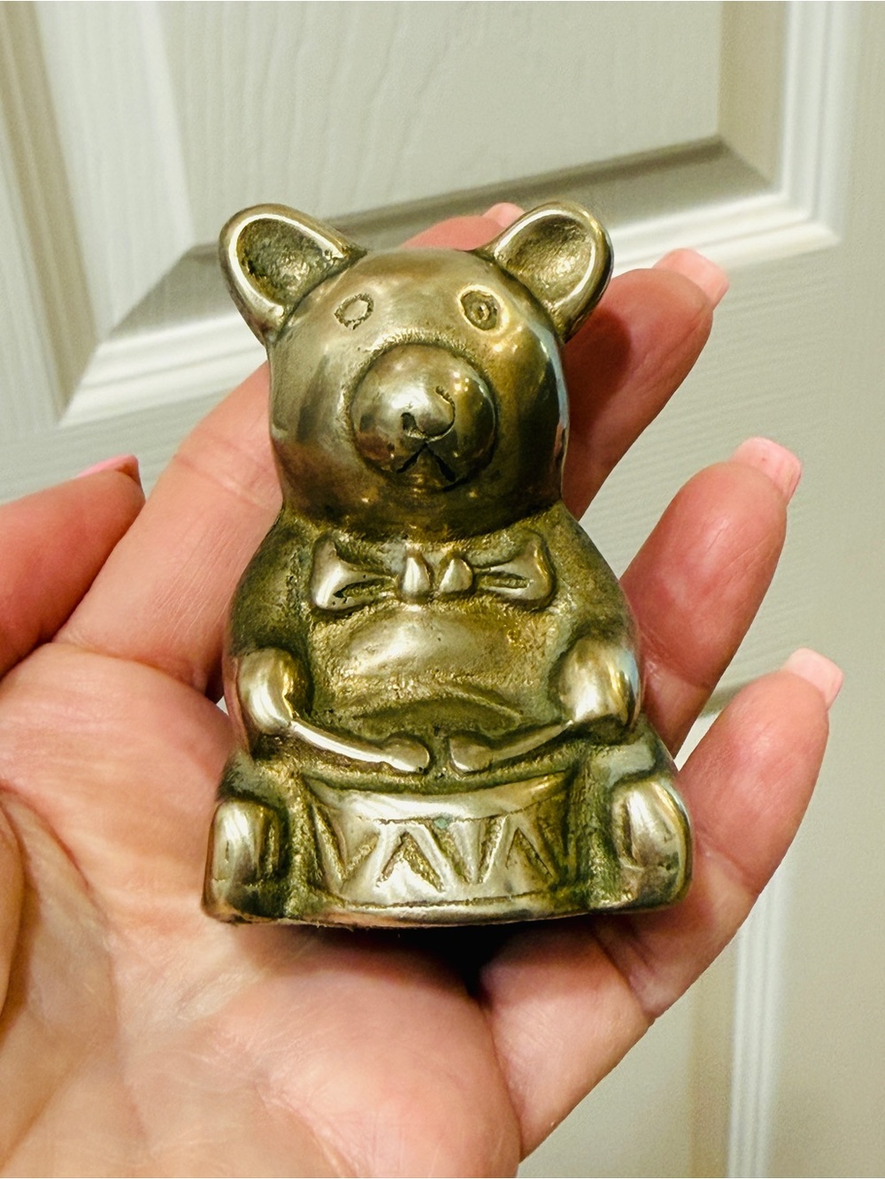 Vintage Brass Bear Playing A Drum - Picture 4 of 11